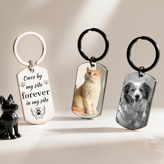 Custom Dog Memorial Photo Keychain Personalized Sympathy Gifts - Image 7