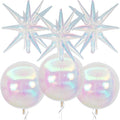 6Pcs Iridescent Foil Balloons, 22Inch Clear 4D Round Ball Balloon and Explosion by Adorely