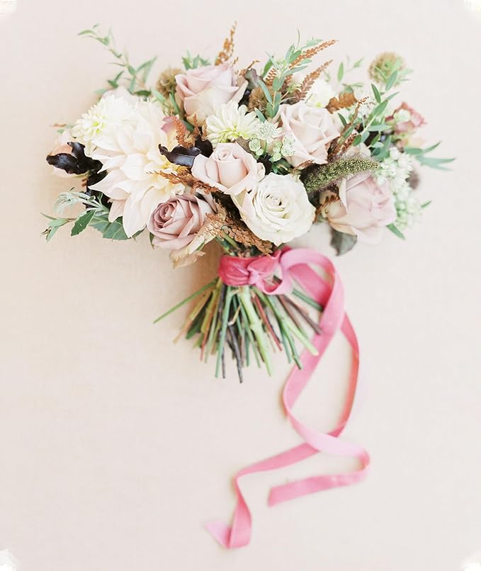 Pink Christmas Velvet Ribbon for Tree, Gift Wrapping, Flower Bouquet, Wreath - Image 5