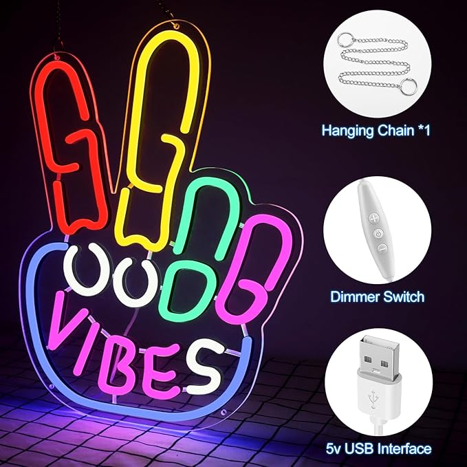 Good Vibes Neon Sign, Yeah Good Vibes Neon Sign - Image 4