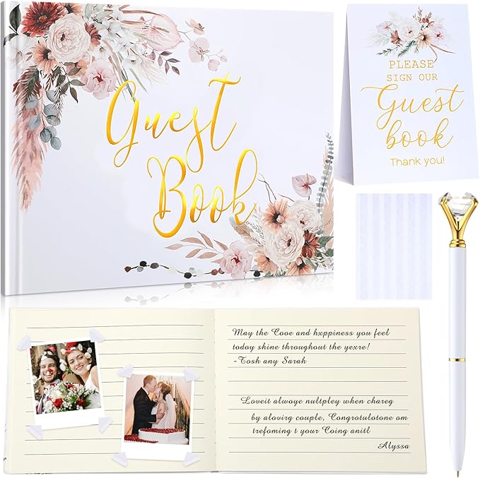 Wedding Guest Book Personalized Photo Guestbook to Sign at Reception Wedding by Engrowtic