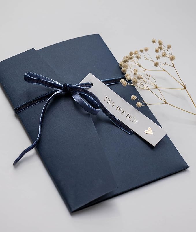 Navy Blue Christmas Velvet Ribbon - Image 5
