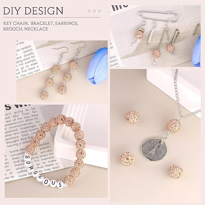 200pcs 10mm Light Peach Rhinestone Beads - Image 5