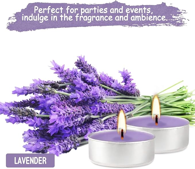 Purple Lavender Scented Tealight Candles - Image 3