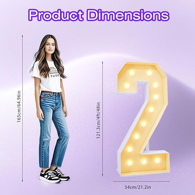 4FT Plastic Marquee Numbers 2 - Image 3