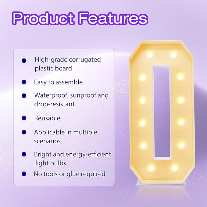 4FT Plastic Marquee Numbers 0 - Image 2