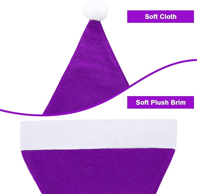 SATINIOR 12 Pieces Santa Hats Christmas Non Woven Fabric Hat - Image 7