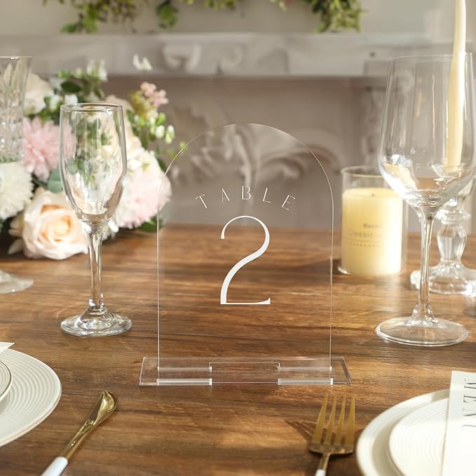 UNIQOOO 10 Pack Acrylic 5x7 Clear Arch Table Sign - Image 5