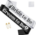 Black Groom to Be Sash Silver Foil& Silver Bride to Be by Unknown