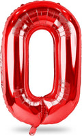 40" Red Number 0 Balloon for Girls, Large Self Inflating Helium Foil Number by Lingqiang