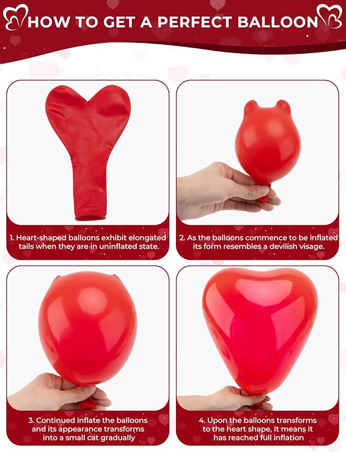 Red and White Heart Balloons - Image 4