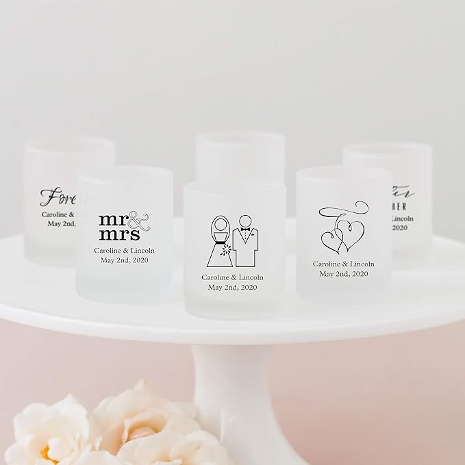 WEDDINGSTAR Personalized 3oz Frosted Shot Glass Customizable Full Color Print - Image 2