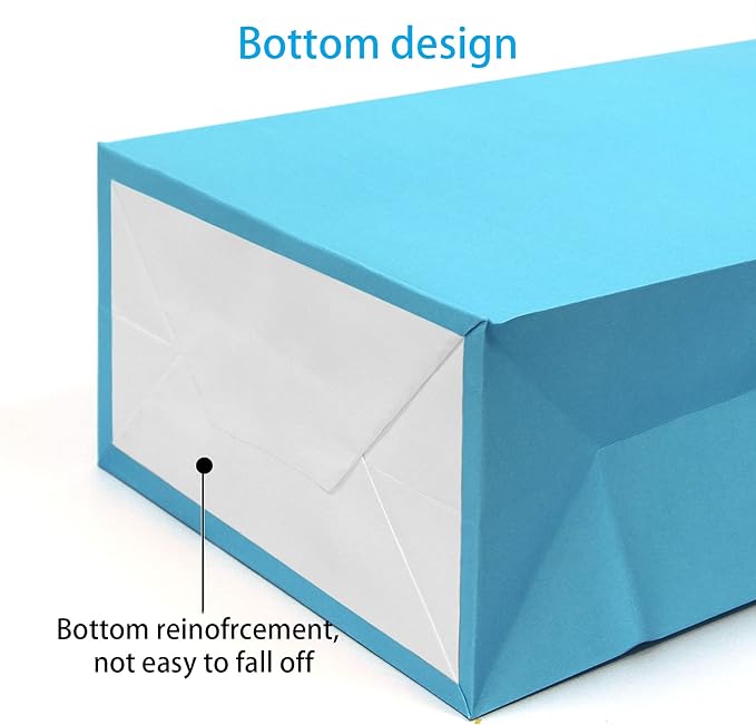 25 PCS Small Gift Bags Blue Kraft Paper Bags - Image 4