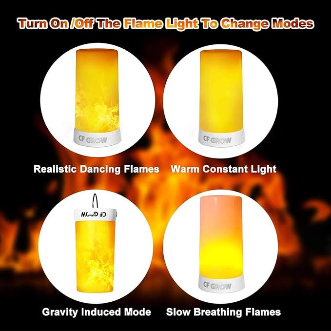LED Flame Effect Light, USB Rechargeable Outdoor Flame Table Lamp Waterproof - Image 3