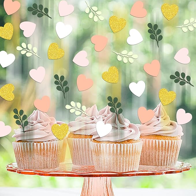 200PC Heart Wedding Confetti Greenery Eucalyptus Table Scatters - Image 5