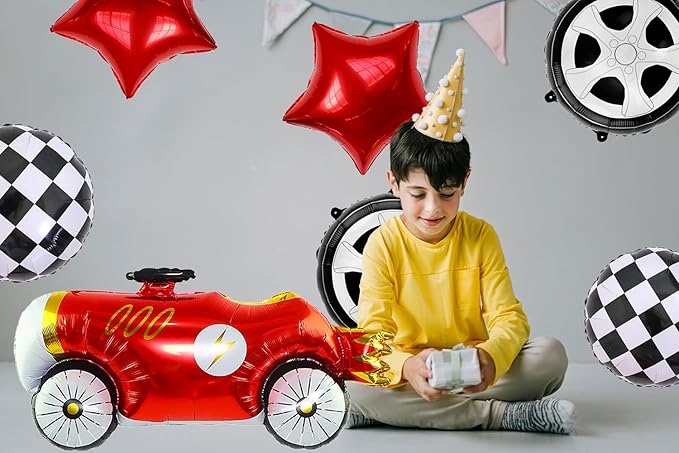 7 Pcs Vintage Race Car Balloon Set, Racing Theme Birthday Party Baby Shower - Image 5