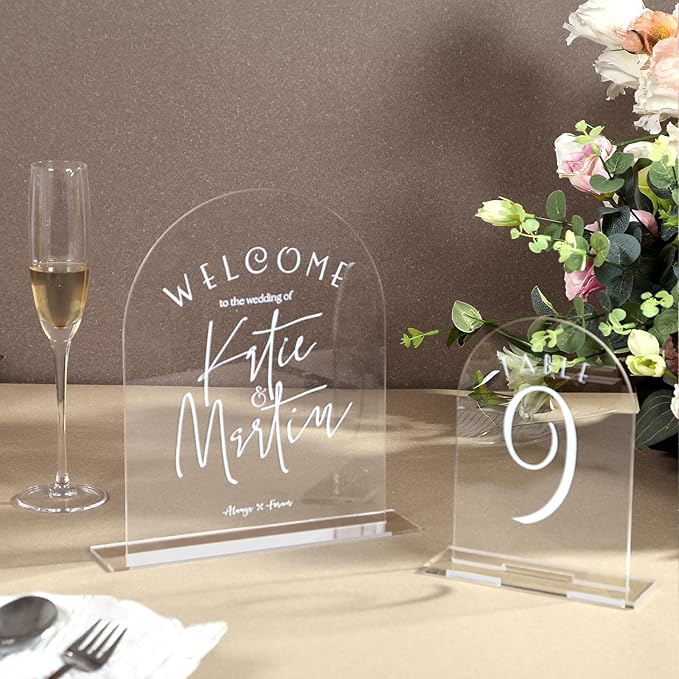 UNIQOOO 20 Pcs Acrylic 5x7 Clear Arch Table Sign - Image 8