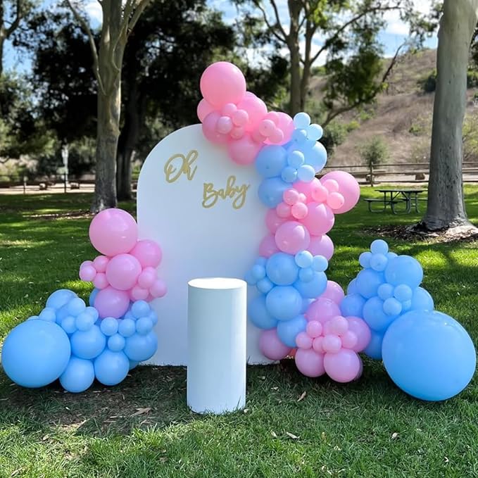 Pink and Blue Balloons Garland Arch Kit, Gender Reveal Balloons Arch Kit - Image 5