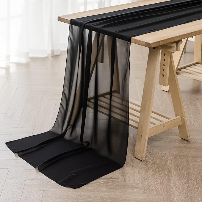 6Pack 9ft Chiffon Table Runner 14x108 Inch Sheer Romantic Table Runner by flohar