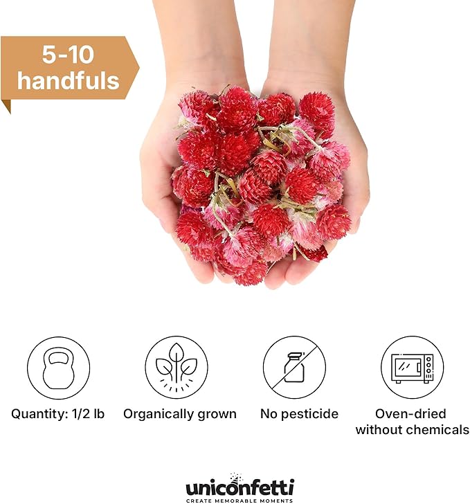 Dried Flower Red Plum Biodegradable Confetti - Image 2