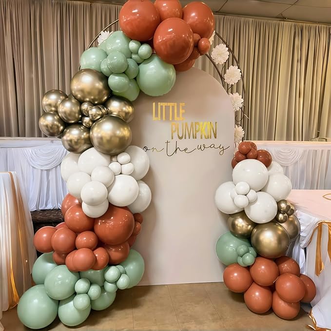 Fall Balloons Set, 12 Inch Thanksgiving Balloons, Retro Burnt Terracotta Rust - Image 4