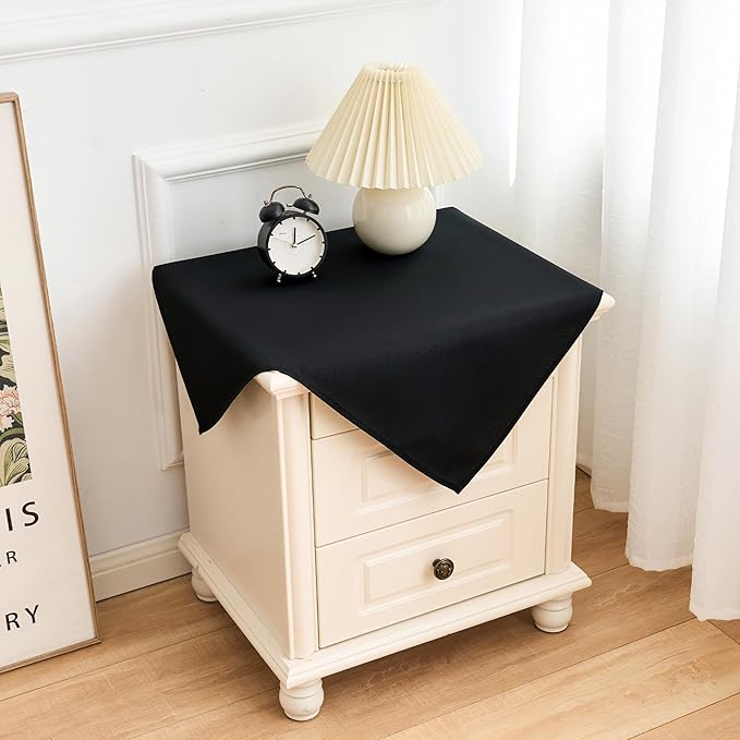 2 Pack Small Square Table Cloth 24X24 Inch Black Washable Fabric Tablecloth - Image 9