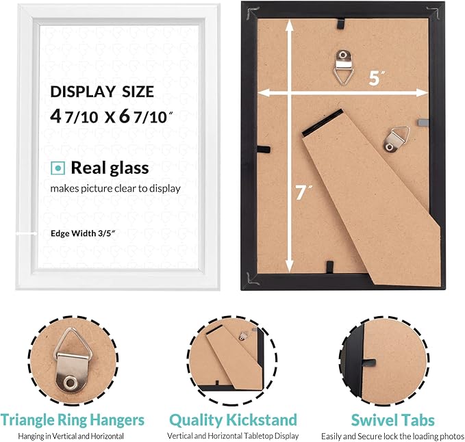 LaVie Home 5x7 Picture Frames Simple Designed Photo Frame - Image 3
