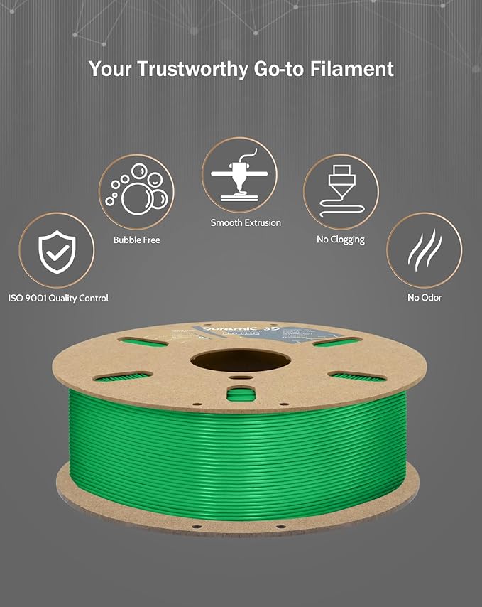 DURAMIC 3D PLA+ Filament 1.75mm 1Kg Green, PLA Plus Filament 1Kg Spool Tougher - Image 5