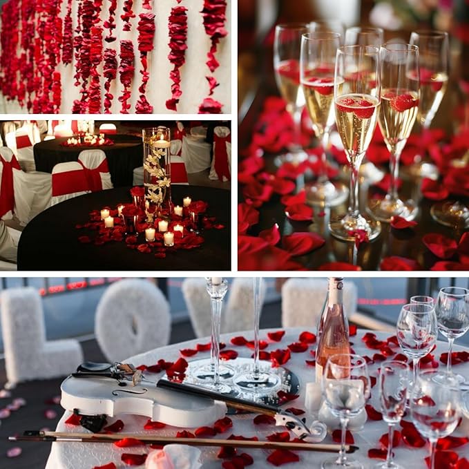 200Pcs Dried Real Red Rose Petals, Preserved Flower Petals 1.75oz - Image 3