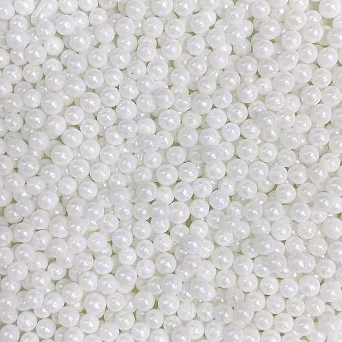 Sentovac 4mm White Pearl Sprinkles Edible Cake Decorating Sugar Candy Cookie - Image 2