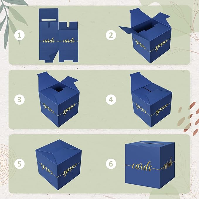 QIKSION Navy Blue Graduation Card Box, Wedding Reception, Baby Shower - Image 7