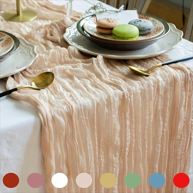 Gauze Table Runner Bulk Cheesecloth 141 in Long Natural Table Runner by YourMagicMoment