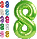 Helium Foil Light Green Number 8 Balloon 40 Inch, Mylar Eight Numbers 8 18 28 by Upgesy