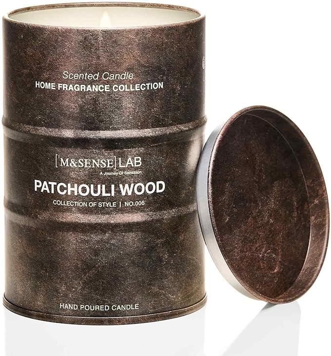 M&SENSE Patchouli Wood Scented Candles Natural Non Toxic, Aromatherapy Candle by MSENSE