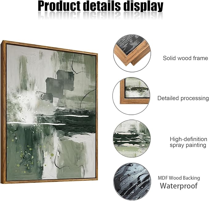 myusuar 3 Piece Large Modern Abstract Canvas Framed Wall Art - Image 6