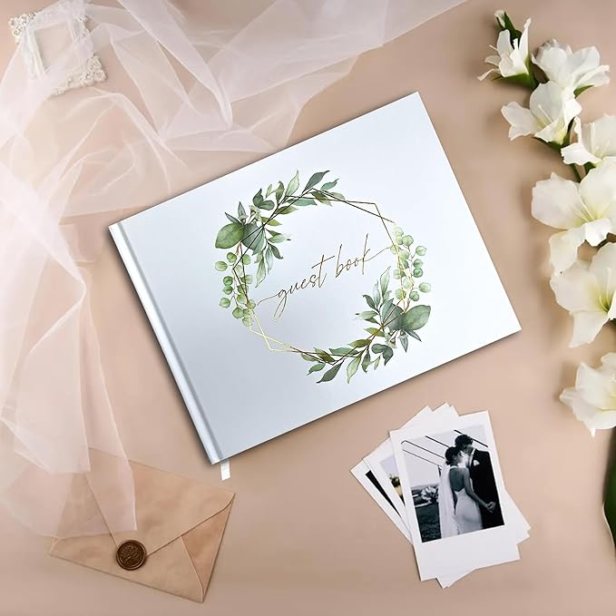 Mr&MrsGifts Elegant Wedding Guest Book Wedding Reception Hard Cover Guest Sign - Image 6