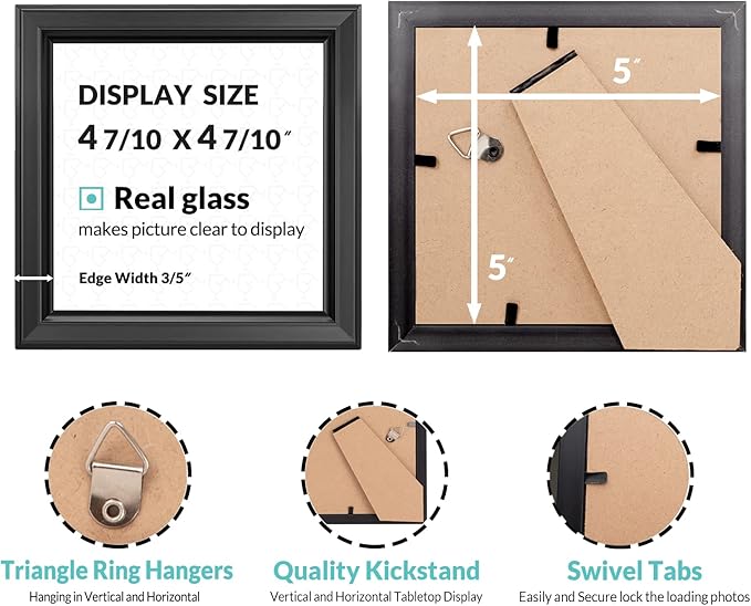 LaVie Home 5x5 Picture Frames Simple Designed Photo Frame - Image 3