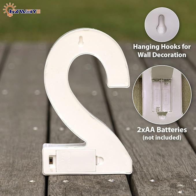 HXWEIYE Light Up Numbers-2, LED Marquee Number Lights Sign 26 Alphabet and 10 - Image 3
