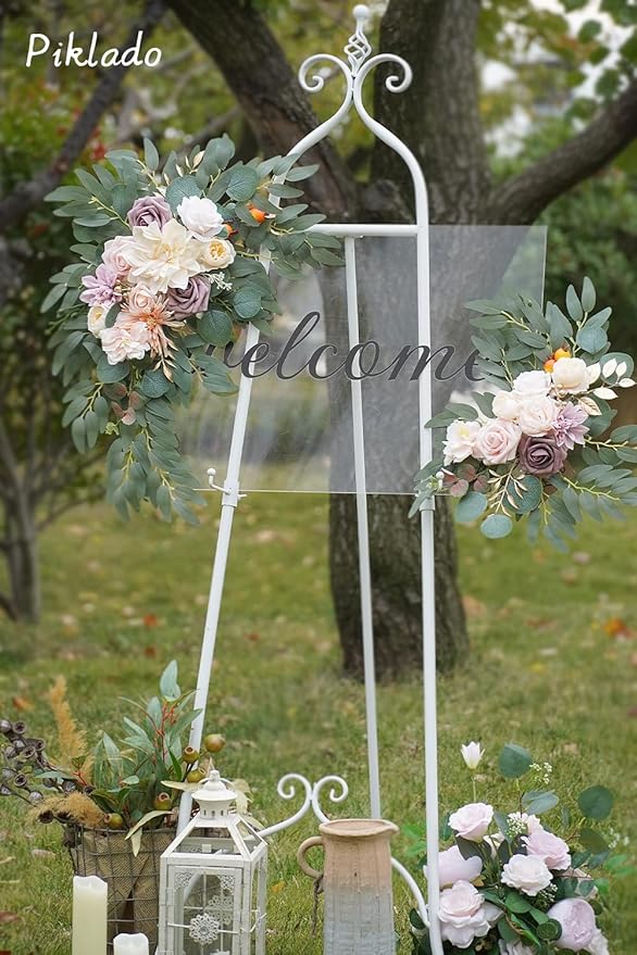 Faux Flower Swag Set of 2 for Wedding Welcome Signs Floral Swag Wedding - Image 4