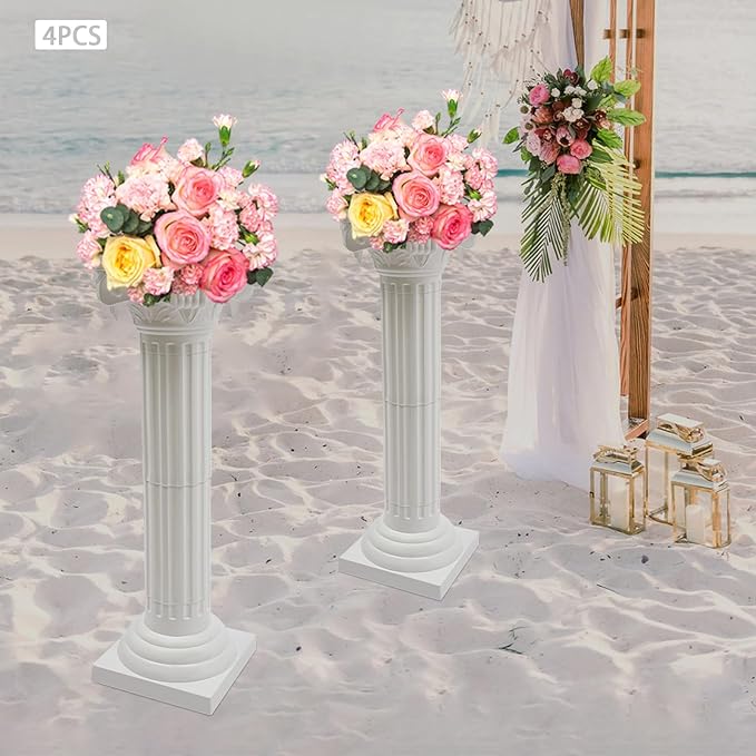 Roman Pillars Decoration Party Flower Pot Columns Set 4Pcs Decor Pedstal Stand - Image 4