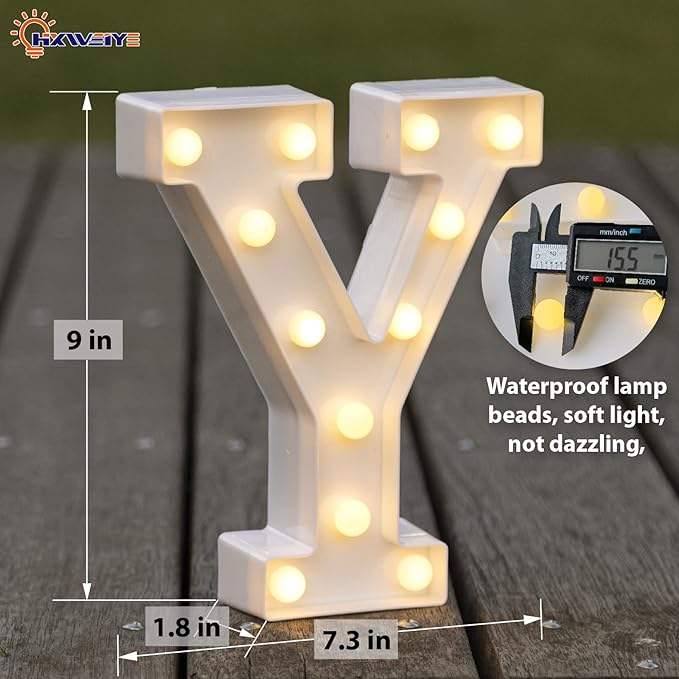 LED Marquee Letters Lights Sign Y, HXWEIYE Led Letter Lights 26 Alphabet - Image 3