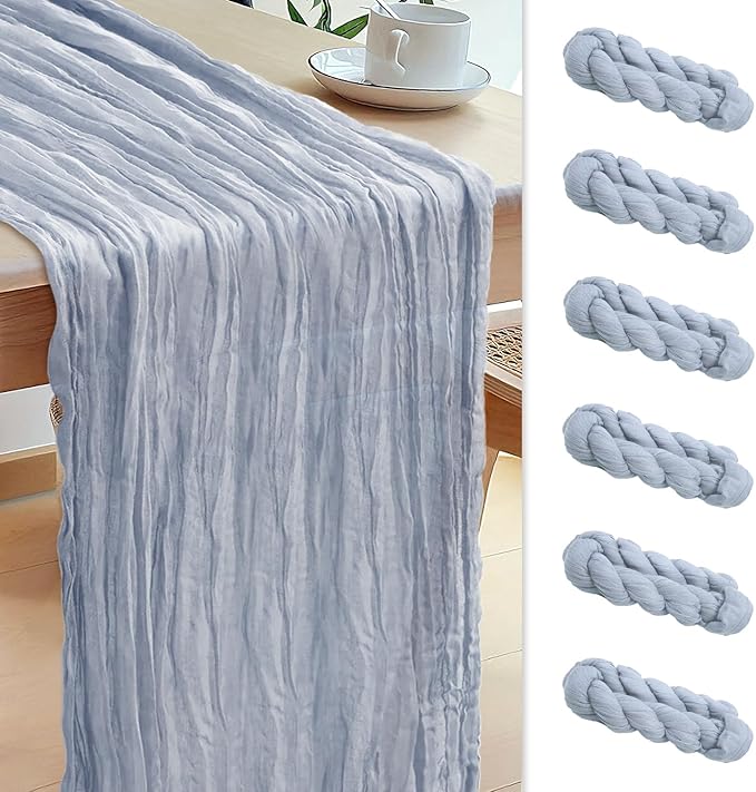 Le courant 6pcs 10Ft Cheesecloth Table Runner, Rustic Boho Gauze Cheese Cloth by Unknown