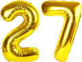 Gold Mylar Number 27 Balloon 40 inch, Number 27 Birthday Balloon by Upgesy