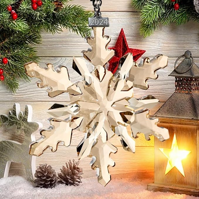 2024 Crystal Snowflake Ornaments Annual Edition Christmas Tree Ornament Home - Image 5