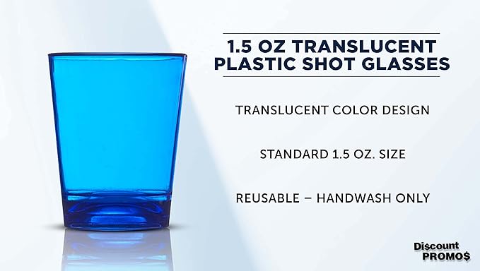 DISCOUNT PROMOS Translucent Plastic Shot Glasses 1.5 oz. Set of 10, Bulk Pack - Image 3