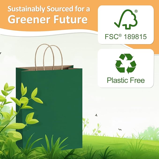 BagDream Forest Green Paper Bags - Image 7