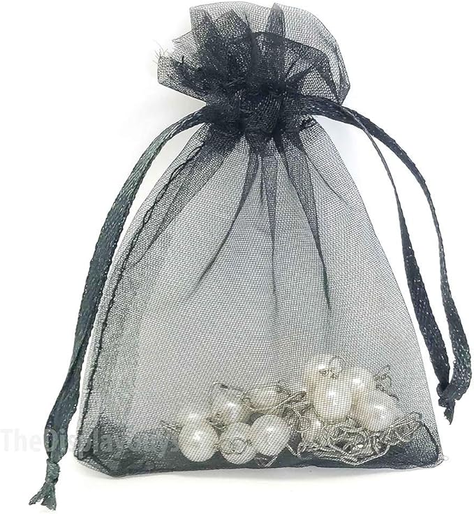 TheDisplayGuys 48-Pack 2" x 2-3/4" Black Sheer Organza Gift Bags - Image 5