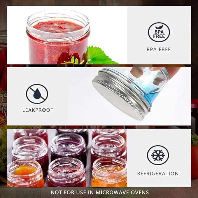 Betrome 4 oz Clear Glass Mason Jars - Image 3