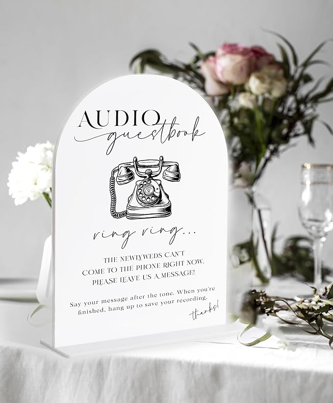 Audio Guest Book Sign, Audio Guest Book Wedding Phone, Bridal Shower Decor - Image 3