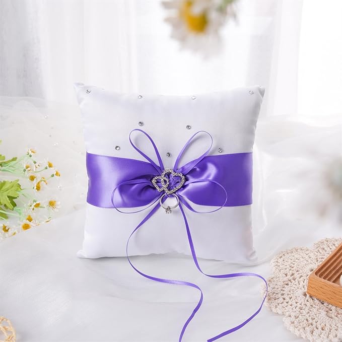 QIRMIZI Ring Pillow, Pearls Ring Cushion, Ring Bearer, Ring Holder - Image 4